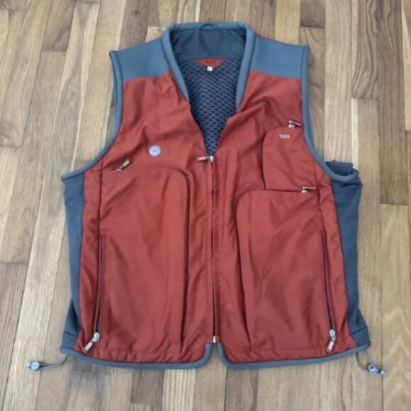 Vintage Tumi Rust Travel Vest Medium Men Cargo Outdoor Tactical - Picture 2 of 11